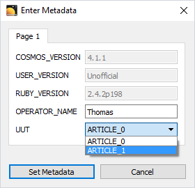 MetaData Dropdown